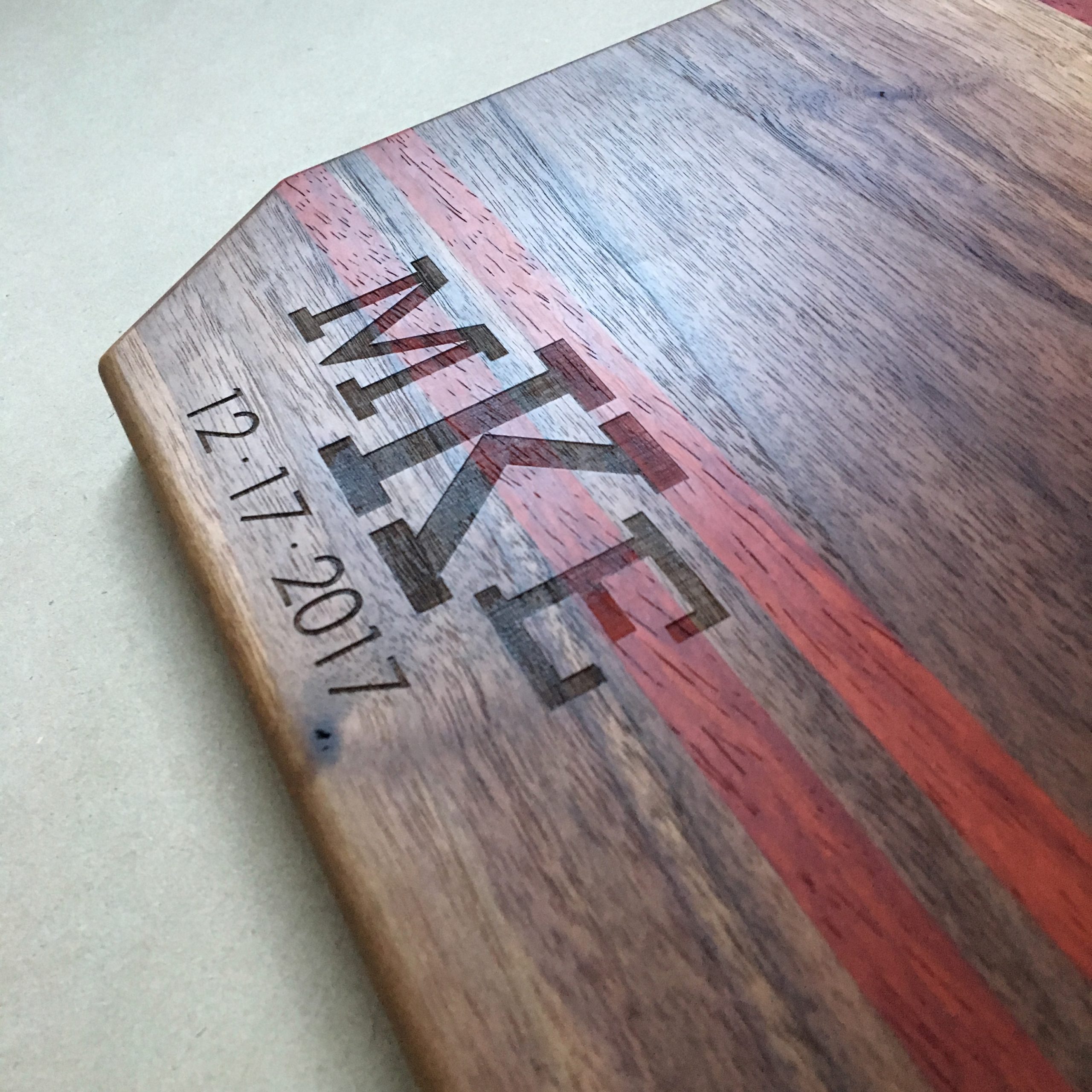Custom engraved wood cutting board