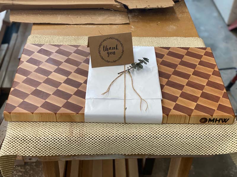 cutting board wrapped