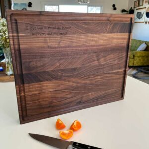 custom walnut edge grain cutting board